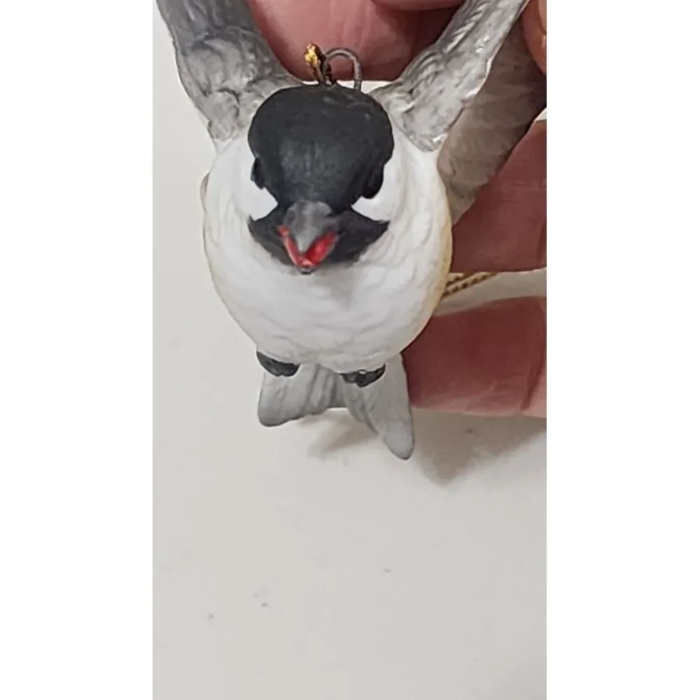 Andrea by Sadek Handpainted Porcelain Chickadee Hanging Ornament Figurine‎ FLAW